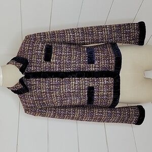 MAC & JAC size 8 tweed and velvet jacket
